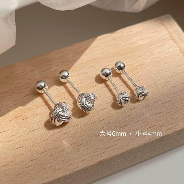 Ruyi knot earrings for women with pierced ears, Ruyi knot, simple niche temperament, high-end ear bone nails, no need to take off earrings when sleeping
