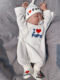 (2 pieces in a pack) Spring and Autumn new style Newborn I Love Mom and Dad Butterfly Clothes Pure Cotton Jumpsuit
