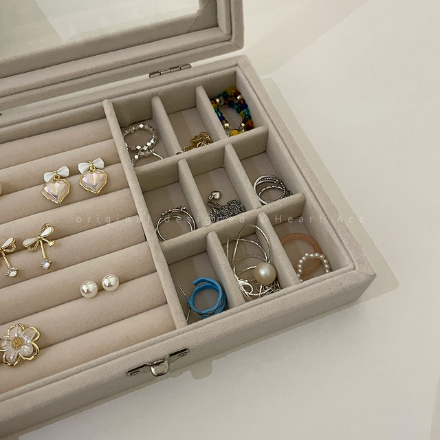 Jewelry box earring special storage box high-end ring earring earring necklace anti-oxidation jewelry storage box