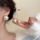Retro cotton pearl earrings for women 2025 new popular autumn and winter earrings light luxury high-end unique silver needle earrings