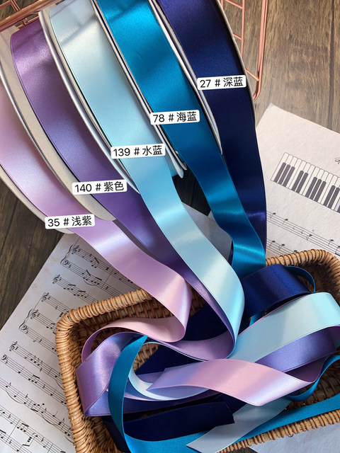 Japan imported 2.4cm double -sided high -luster satin handmade DIY jewelry bow hair clip doll clothing gift ribbon
