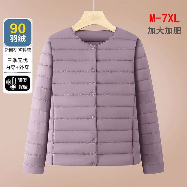 
Plus size plus size autumn and winter new women's light down jacket middle-aged and elderly mothers cotton coat lining grandma warm jacket