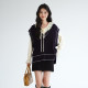 Blue Ruoshui large-size women's clothing layered with twisted knitted vest vest fat mm autumn new college style vest top