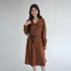 Plus size women's French retro corduroy dress for fat mm autumn waist slimming long skirt