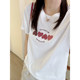 Lan Ruoshui large size women's sweet age reduction love print T -shirt is thin and lean mm summer clothing covered with loose belly