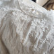 Fresh full body three-dimensional flower embroidered trumpet sleeve long sleeve stand collar white lace base shirt ladies top
