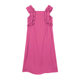 Temperament Rose Red Small Flying Sleeves Square Neck Dress Women's Summer Loose Slim Long Skirt Sweet Seaside Skirt