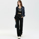 La Chapelle Puella Denning Black Straight Jeans for Women in Winter High Waist Narrow Wide Legs Slim Pants