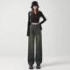 La Chapelle Puella 2024 autumn and winter new red straight jeans plus velvet warm loose pants for women