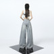 La Chapelle Puella Spring 2025 new retro scratch design jeans high-waist loose trousers