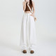 La Chapelle Puella white wide-leg pants loose casual comfortable lazy and slim simple classic jeans