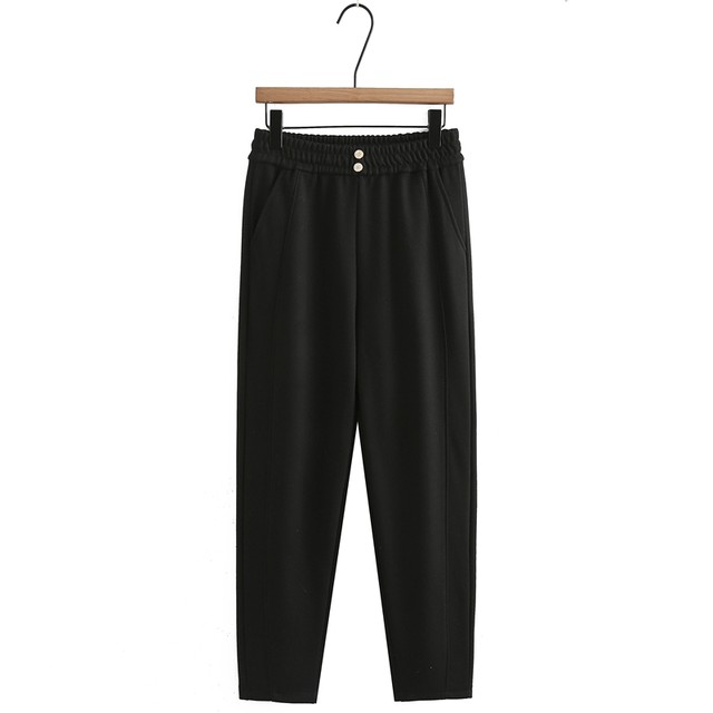Extra large size mother's spring and autumn long pants casual high-waisted pants for middle-aged and elderly grandmothers small feet straight pants thick women