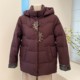 Winter mother's down jacket, middle-aged and elderly grandmother's jacket, loose hooded elderly thick embroidered top for women
