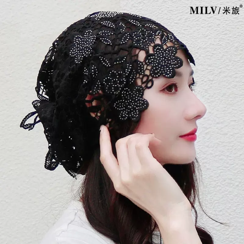 春夏薄款帽子透气民族风镂空钩花蕾丝网红时尚单