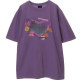 American retro love letters niche purple T-shirt for women short-sleeved loose slim heavy pure cotton round neck summer big tee