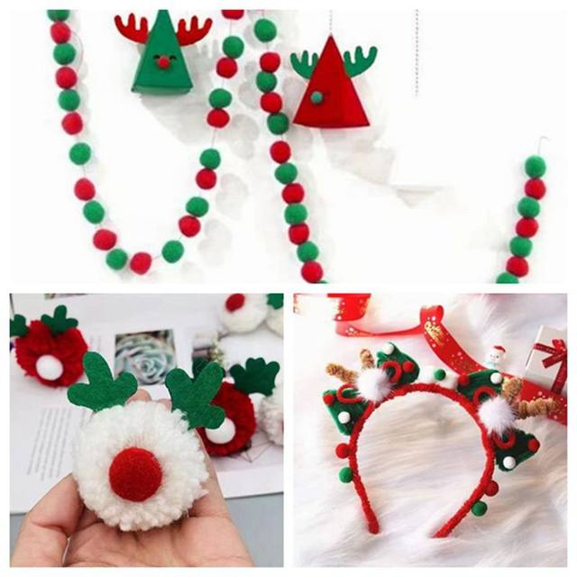 1-3cm red and white green mixing Christmas plush ball Christmas tree DIY material bag hair ball Christmas hair ball
