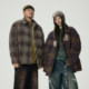 NMAX large-size trendy men's winter new tweed jacket plaid down jacket takes into account both temperament and temperature