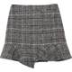 La series counters Genuine sweet ruffle asymmetric hair, woolen skirt thick half -body skirt spring and autumn and winter 1T000947
