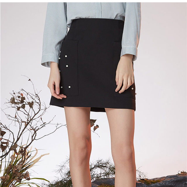 Aige Yipin counter genuine sweet beaded A-line short skirt spring, summer, autumn and winter skirt spring, autumn and winter 8E0119036
