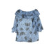 Pull series counter genuine lady ruffled floral flared sleeve chiffon shirt for women summer 20014032
