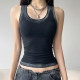 H home European and American women's clothing Street Ins wind washing design knitted vest suspenders women's versatile fitness dancing tops