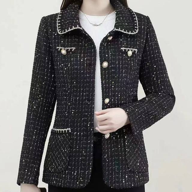 Spring new fashionable mother suit small fragrance jacket Internet celebrity women's spring and autumn slim suit middle-aged fashionable top