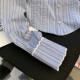 ins bow blue striped hooded shirt college style fashionable waist-hugging and slimming and chic 300 Jin [Jin equals 0.5 kg] fat mm top