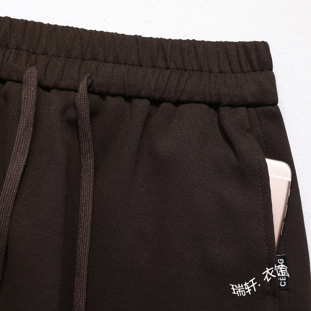 Mid-length elastic skirt brown casual skirt for women's autumn new high-waisted A-line skirt slim sports skirt long skirt
