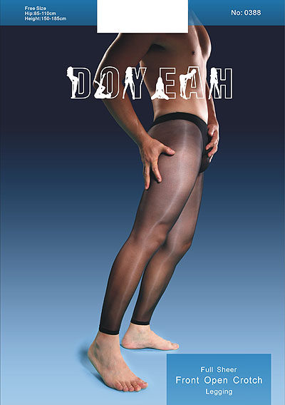 Doyeah genuine boys JJ pants door open crotch bright stockings men's all -transparent nine -point pantyhose socks
