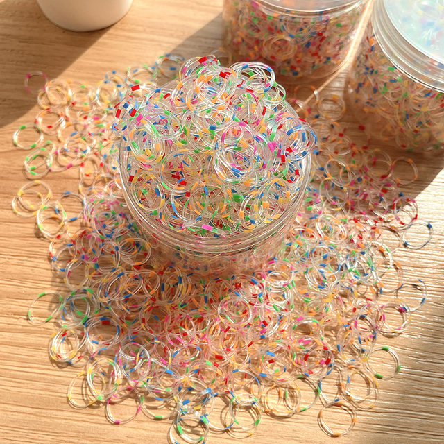 Disposable rubber band female tie the head trumpet rope headwear head jewelry children's leather case does not hurt the girl to send a rope
