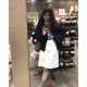 Korean gentle white mid-skirt for women with high waist A-line slim simple commuting versatile mid-skirt