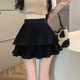 Large size double-layer cake pleated skirt versatile short skirt summer anti-exposure girl shorts skirt high waist A-line skirt