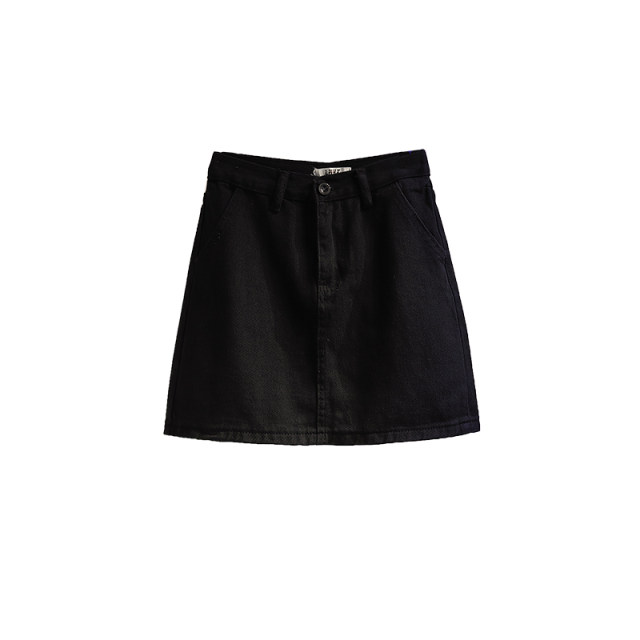 Denim short skirt for women 2025 summer Korean version high waist large size versatile slim small A-line hip skirt trendy