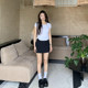 Where is the orange tree American hot girl black suit skirt for women spring high waist hip A-line short skirt

