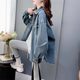 Large size women's fat mm denim thin jacket for women's spring and autumn new Korean loose and versatile design top
