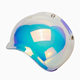 Motorcycle retro bubble mirror, windproof, sunproof and wear-resistant, universal three-button motorcycle half-summer helmet with long snap buttons for all seasons