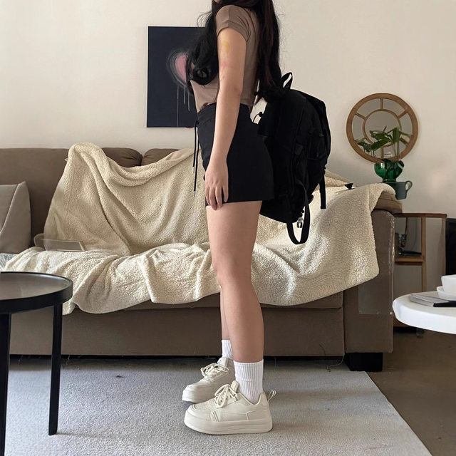 
Sports short skirt for women, large size fat girl autumn high waist American hot girl small A-line skirt pants hip skirt