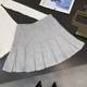 Large size sports gray pleated skirt for women in autumn new style high-waisted slim A-line skirt
