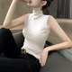 Modal half-high neck vest for women in summer new style inner sleeveless suspender top wearing black high-end base