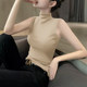 Modal half-high neck vest for women in summer new style inner sleeveless suspender top wearing black high-end base