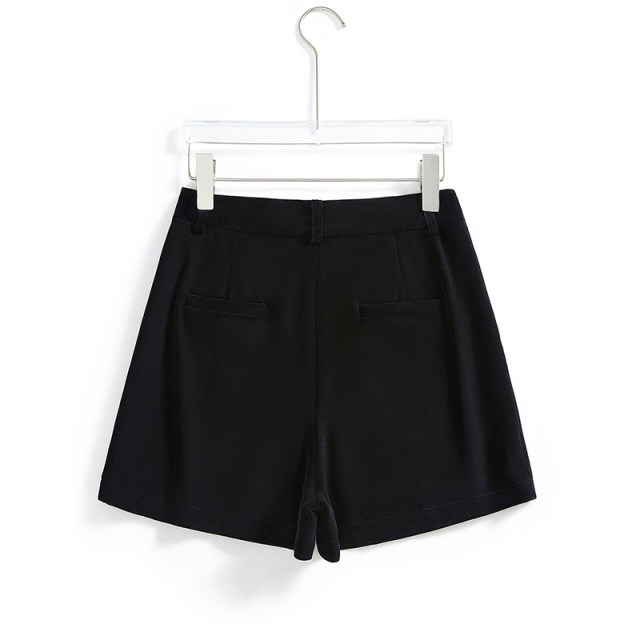 She pool retro shorts 2025 autumn clothes new women's clothing elegant temperament velvet high waist slim and loose wide-leg pants