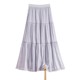 She Chi A-line skirt 2025 autumn clothes new women's clothing fresh and gentle style spliced ​​elastic waist midi skirt