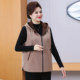 
Mother's spring and autumn thin corduroy hooded jacket vest middle-aged and elderly women's large size loose zipper top vest
