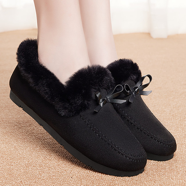 Mao Mao Shoes Women's Autumn and Winter Casual Soft -bottom Soft -bottoming Old Beijing Foot Shoes and Velvet Moms Piece Warm Soya Fasculty
