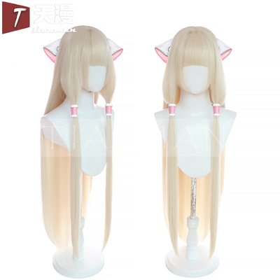 taobao agent Tianman Humanoid Computer Angel Heart COS COS Wig Chobits long straight golden ear accessories