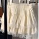 Large size sweet lace spliced ​​puffy skirt for women's summer cake A-line slim and anti-exposure ballet style skirt