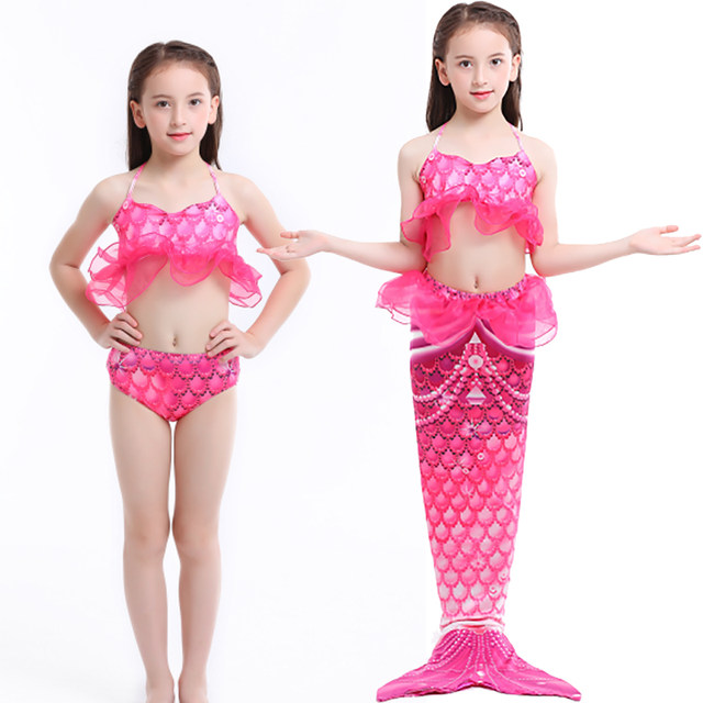 Girls Mermaid Swimsuit Children's Split Bikini Hot Spring Beach Princess Dress Baby Mermaid Tail Swimsuit