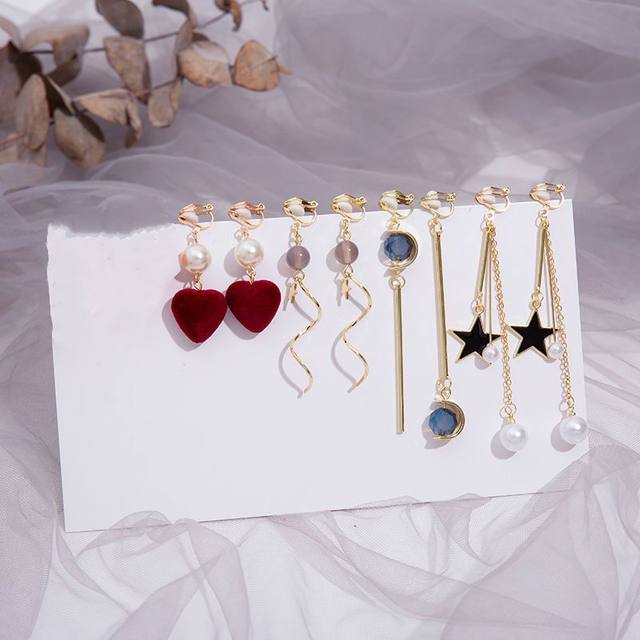 2023 ear clip temperament high-end feel without ear piercing earrings ins super fairy long student simple internet celebrity versatile earrings