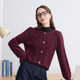 betu Baitu French retro soft waxy sweater women's pullover 2024 winter new round neck purple sweater
