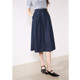 betu Baitu blue drooping denim skirt for women 2025 spring new high waist mid-length skirt A-line skirt

